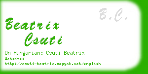 beatrix csuti business card